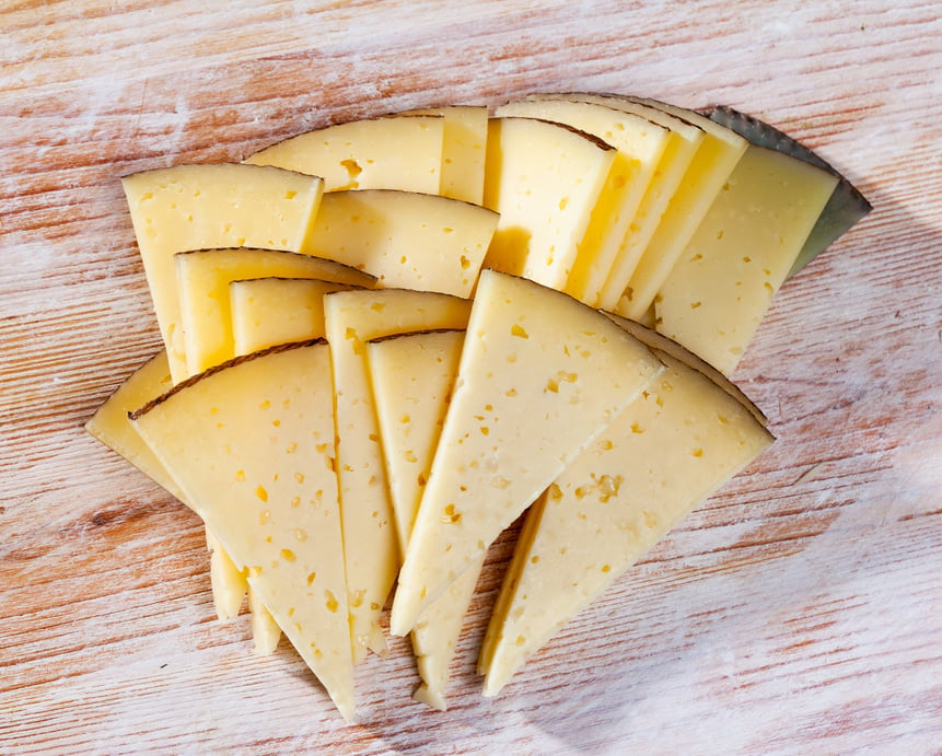 Sliced semi hard cheese